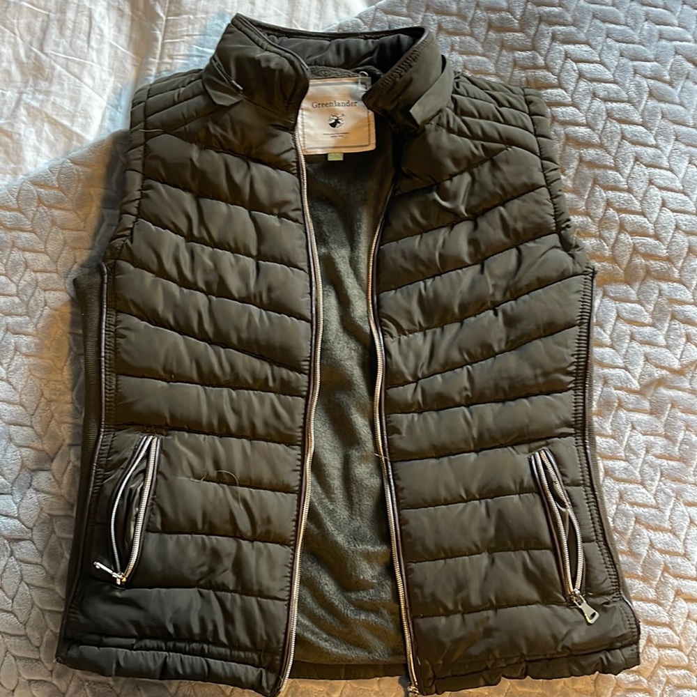 Green puffer vest